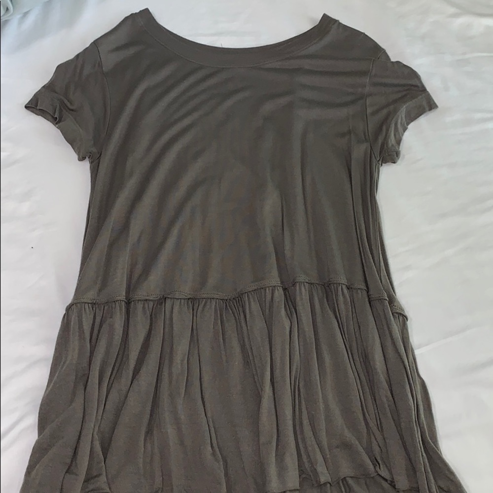 Olive green peplum top